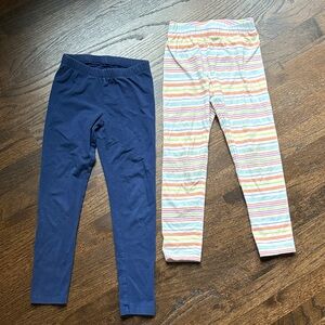Cat & Jack Navy and Multicolor Striped Leggings Set